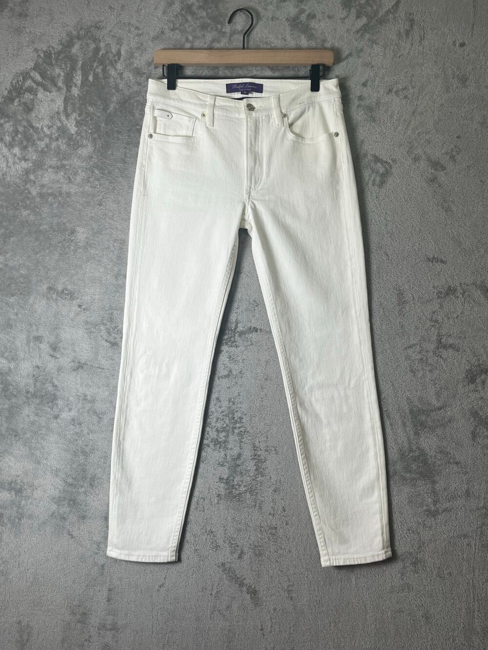 Ralph Lauren Purple Label Women’s White Skinny Jeans Made in Italy Size 26